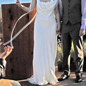 White Alberta Ferretti Dress, slight damage at hem